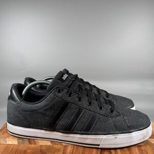 Adidas Daily Canvas Mens Black White Low Top Sneakers F76263 Size 11